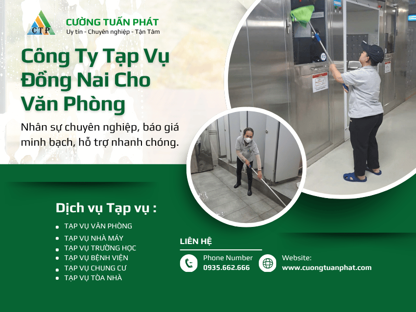 Công Ty Tạp Vụ Đồng Nai Uy Tín Cho Văn Phòng