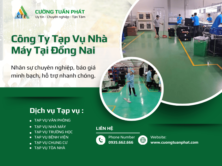 Công Ty Tạp Vụ Nhà Máy Tại Đồng Nai Uy Tín – Chuyên Nghiệp