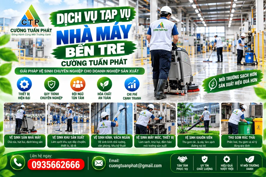 Dịch Vụ Tạp Vụ Nhà Máy Bến Tre