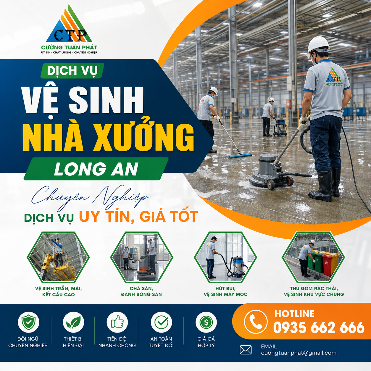 Dịch vụ Vệ Sinh Nhà Xưởng Long An